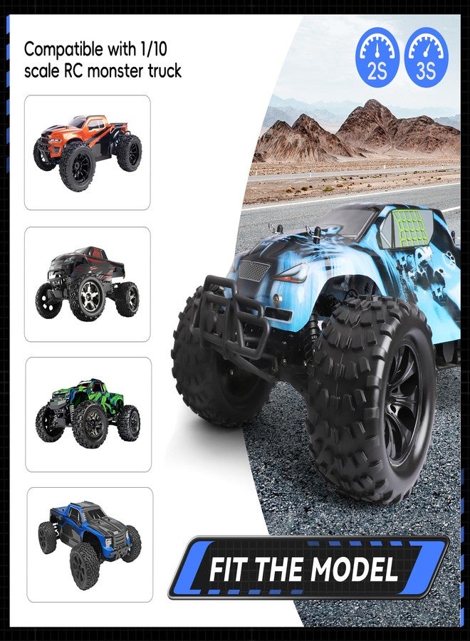 AllinRC Pre-Glued 2.8 Tires 1/10 Scale RC Truck Wheels and Tires 12mm Hex for Traxxas Rustler Stampede 4x4 & 2WD Slash Hoss 4WD Redcat Volcano Epx Pro, Set of 4 - Image 2